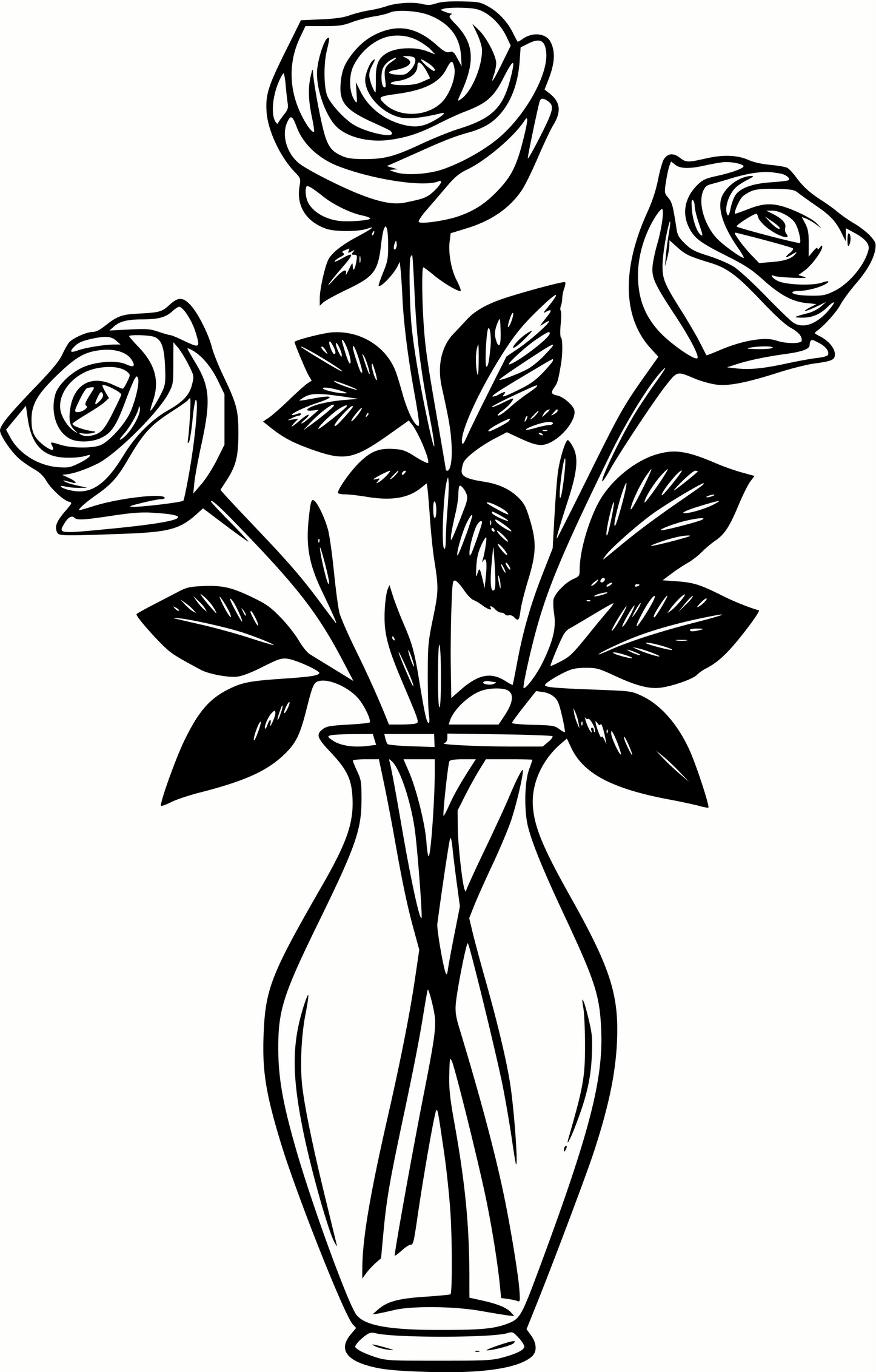 Roses in Vase SVG