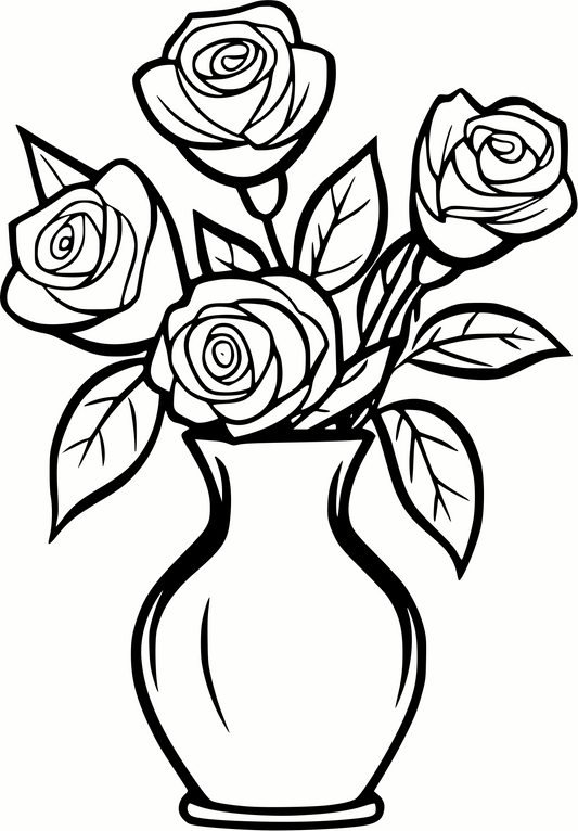 Rose in Vase SVG & PNG