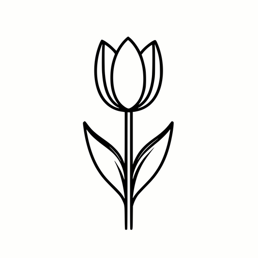 Cute Open Tulip SVG & PNG