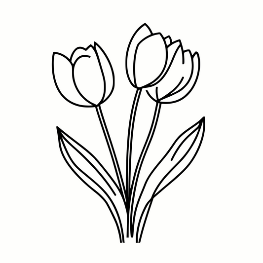 Elegant Bouquet of Tulips SVG & PNG for Crafts