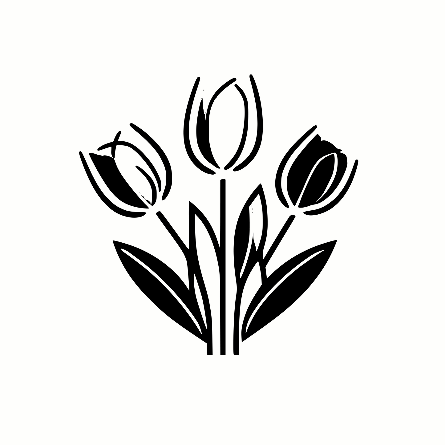 Two-Tone Spring Tulips SVG & PNG Formats