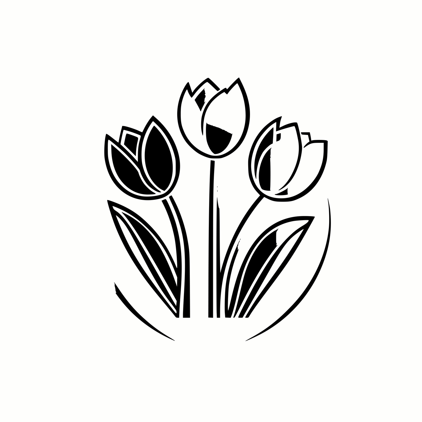 Beautiful Unique Spring Tulip SVG & PNG