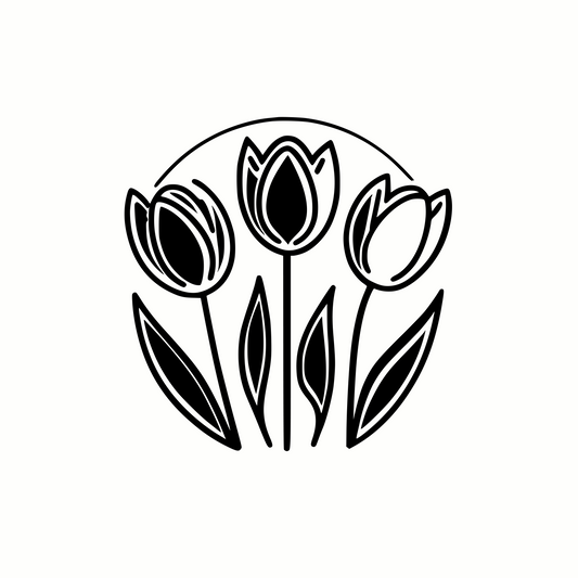 Unique Two-Tone Spring Tulips SVG & PNG