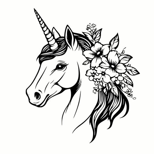 Floral Unicorn SVG