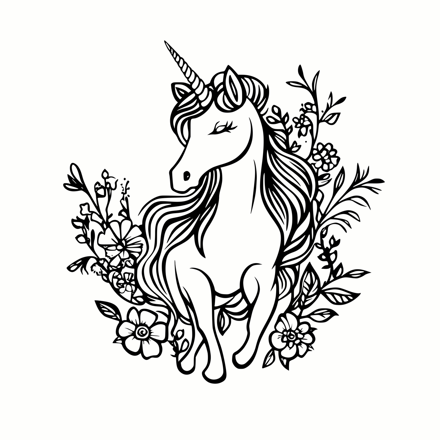 Floral Unicorn SVG & PNG